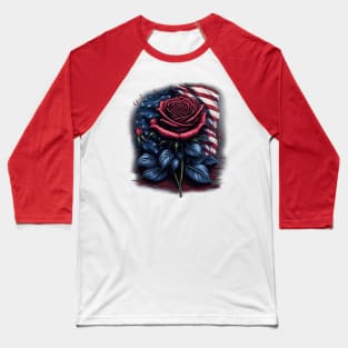 US Rose flag, Baseball T-Shirt